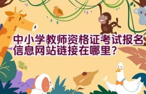 中小学教师资格证考试报名信息网站链接在哪里？
