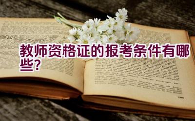 教师资格证的报考条件有哪些?插图 教师资格证的报考条件有哪些?插图